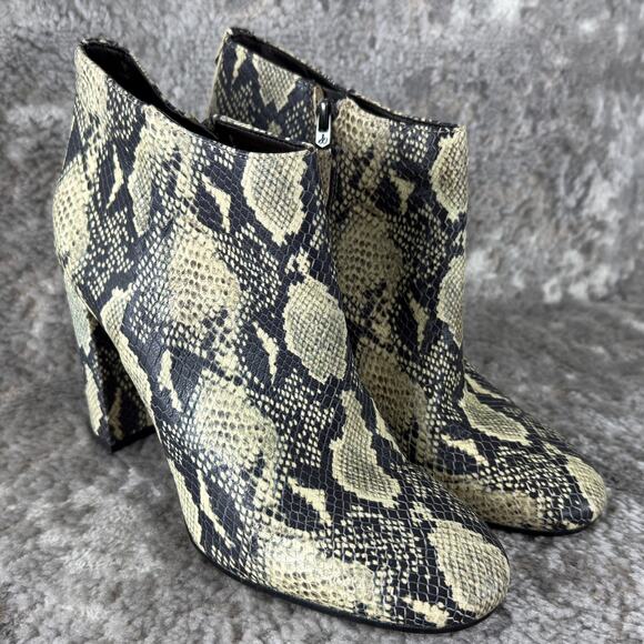 Sam Edelman Shoes - Sam Edelman Sz 10.5 Snakeskin Print Ankle Booties Heeled Boots Western